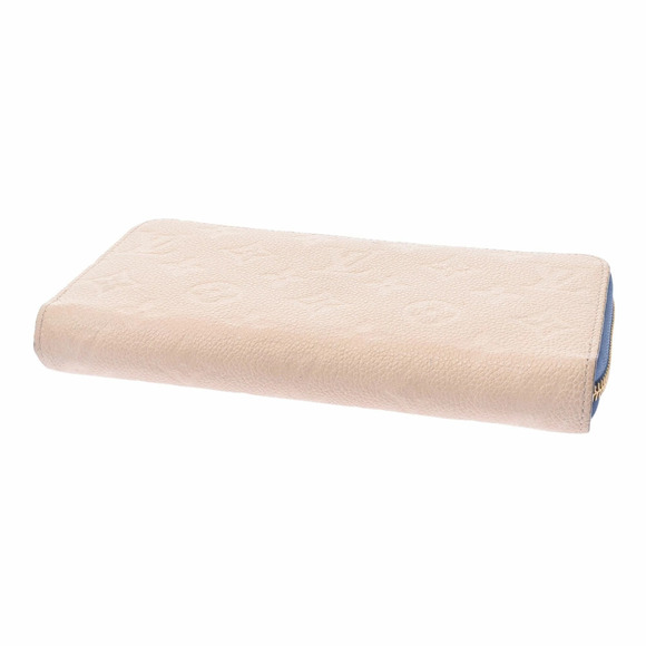 LOUIS VUITTON Monogram Empreinte Zippy Wallet Cream Blue Jean Leather Long main image 0